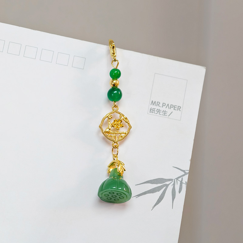 国民スタイル合金竹フレッシュピンクフラワーペンダント中国ベルペンダント古代スタイルチャイナ韓服衣類アクセサリー