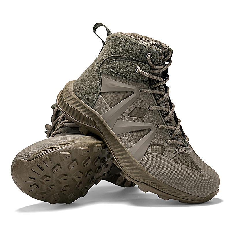 Botas de combate, fanáticos militares, botas tácticas de rango medio, montañismo al aire libre para hombres, zapatos altos para hombres, botas de entrenamiento de combate, botas de senderismo todoterreno