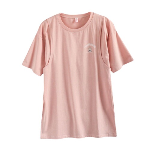 Nursing top summer side opening short-sleeved shirt for outing postpartum nursing clothing summer fashion nursing clothing hot mom style