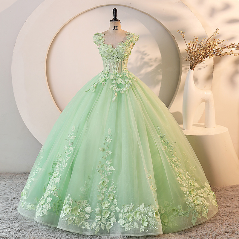 High-End Foreign Trade Green Cross-Border Wedding Dress 2026 New Slim-Fit Retro Forest Style Colorful Tulle Dress Wholesale High-End Foreign Trade Green Cross-Border Wedding Dress 2026 New Slim-Fit Retro Forest Style Colorful Tulle Dress Wholesale