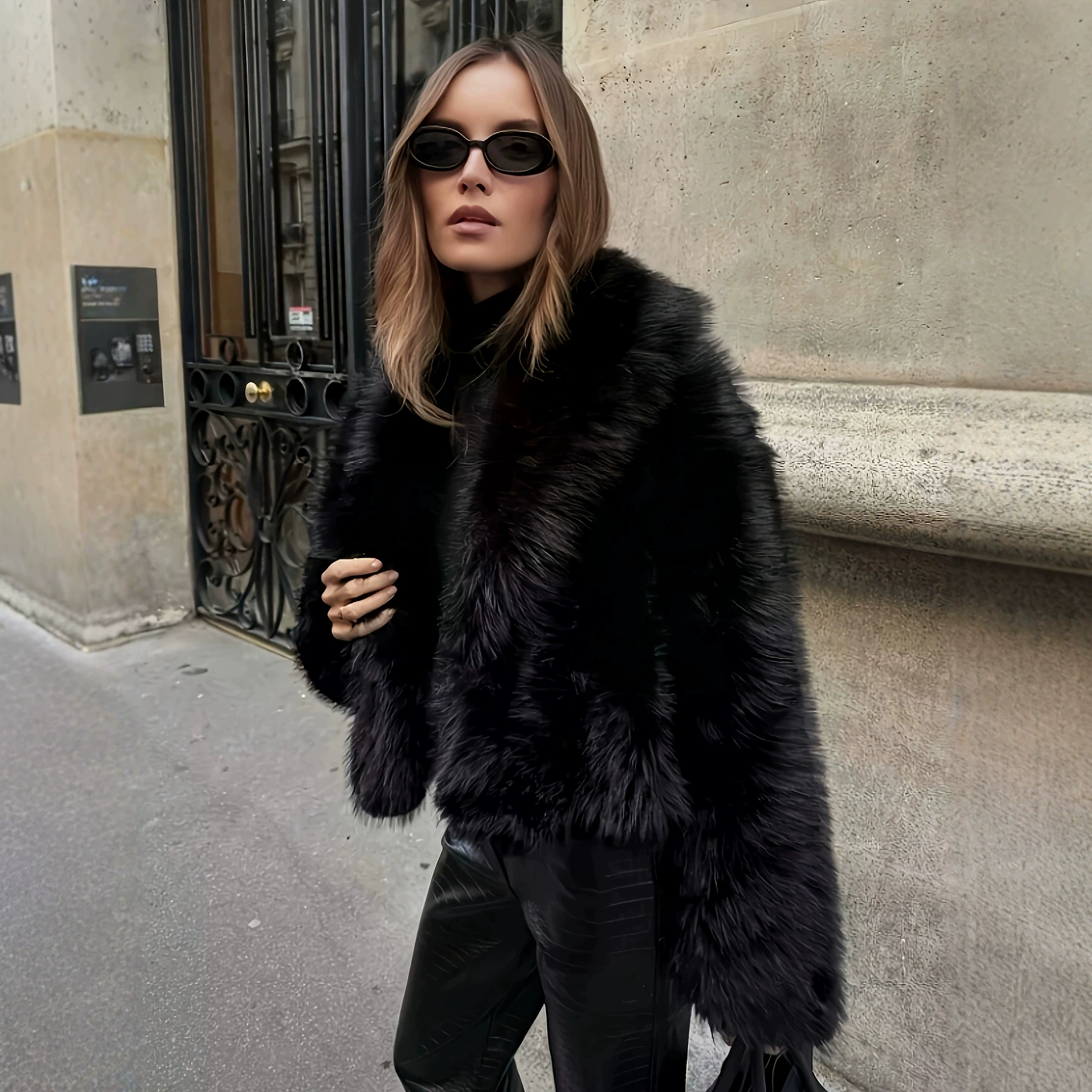 Black fashionable short brand jacket