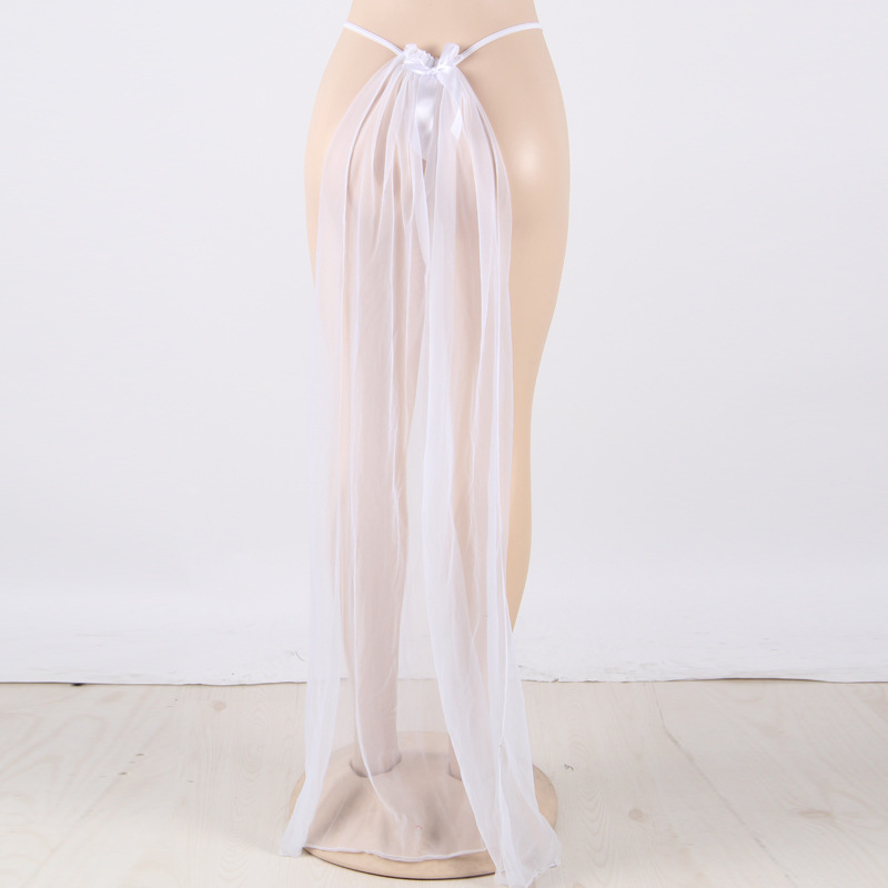 Bragas de tanga transparente blanca sexy para mujer de talla grande europea y americana