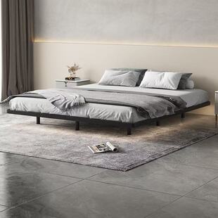 Modern Minimalist Floating Bed Without Headboard, Italian-Style Minimalist Wrought Iron Master Bedroom Double Bed, Tatami Frame Suspended Bed