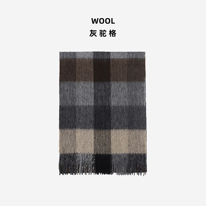 Otoño y invierno bufandas de lana de estilo británico invierno explosivo de estilo femenino de alta calidad cuello de estilo masculino a cuadros bordas gruesas chal