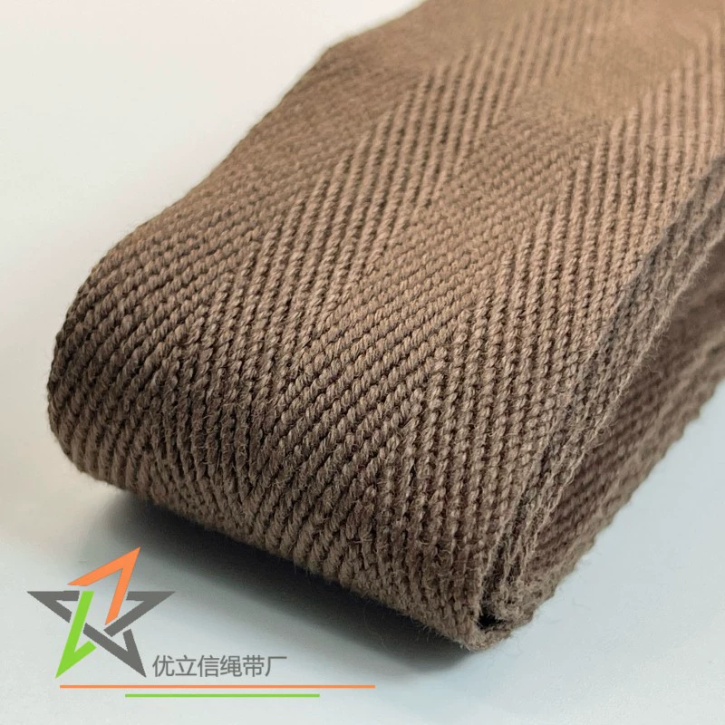 37-миллиметровый коричневый хлопковый ремень с узором "рыбья кость", хлопковая тесьма для сумок, готовый ремень для подарочной коробки, ручной ремешок