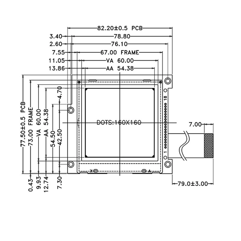 160160-27 Electric power meter concentrated controller COG module square window LCD LCD display module