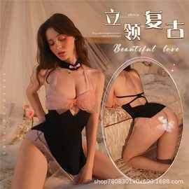 熙若兮情趣内衣性感粉色纯欲小胸旗袍免脱诱惑蕾丝开叉