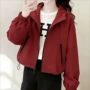 宽松连帽薄款春秋短外套