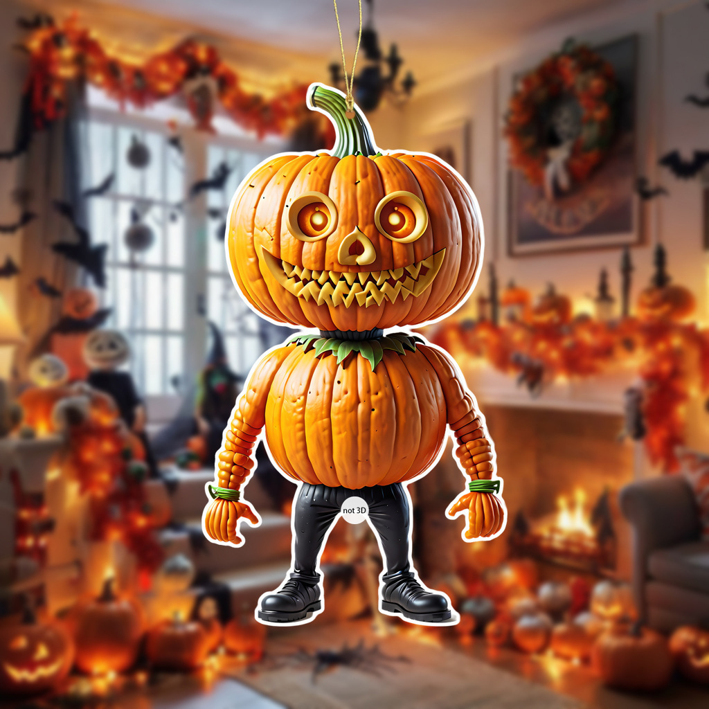 Halloween Noche de Navidad Horror figura plana 2D colgante de calabaza decoración de escena atmósfera de Halloween pequeño colgante
