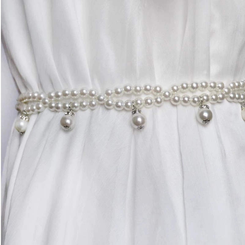 Платье из жемчаia? Wait: 'Dress from pearl, fashionable accessory, universal shirt, belt, European style, simple and elegant design' Translate: Платье из жемчуга, модный аксессуар, универсальная рубашка, пояс, европейский стиль, простой и элегантный дизайн