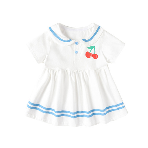 Children's summer dress, baby princess dress, pure cotton short-sleeved children's dress, trendy little girl dress, baby summer wear