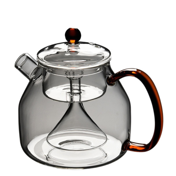 Glass capacious teapot for home use
