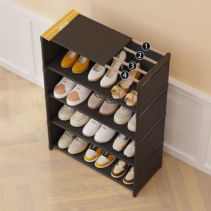 Estantes de zapatos simples de almacenamiento de puerta doméstica hermoso interior a prueba de polvo multicapa de gran capacidad gabinete de zapatos comercio exterior explosión al por mayor image 2
