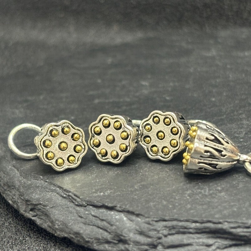 チベット白銅花びらビーズ手作り diy ビーズブレスレットトップビーズネックレスペンダントアクセサリー|undefined