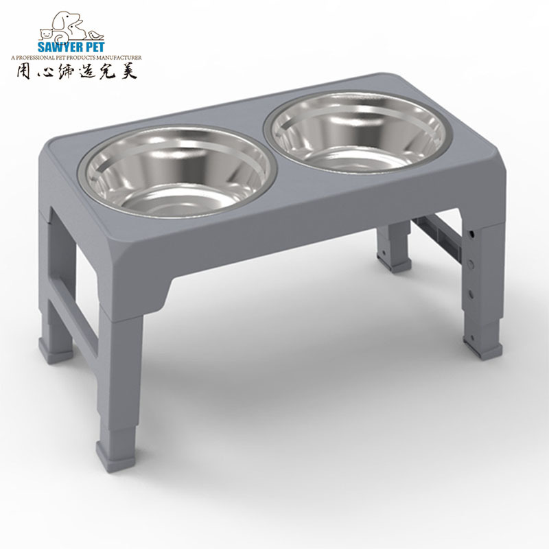 Tazón para mascotas ajustable de elevación tazón de acero inoxidable elevado perro grande doble tazón alimentador de perro tazón plegable tazón de perro vajilla cuenca