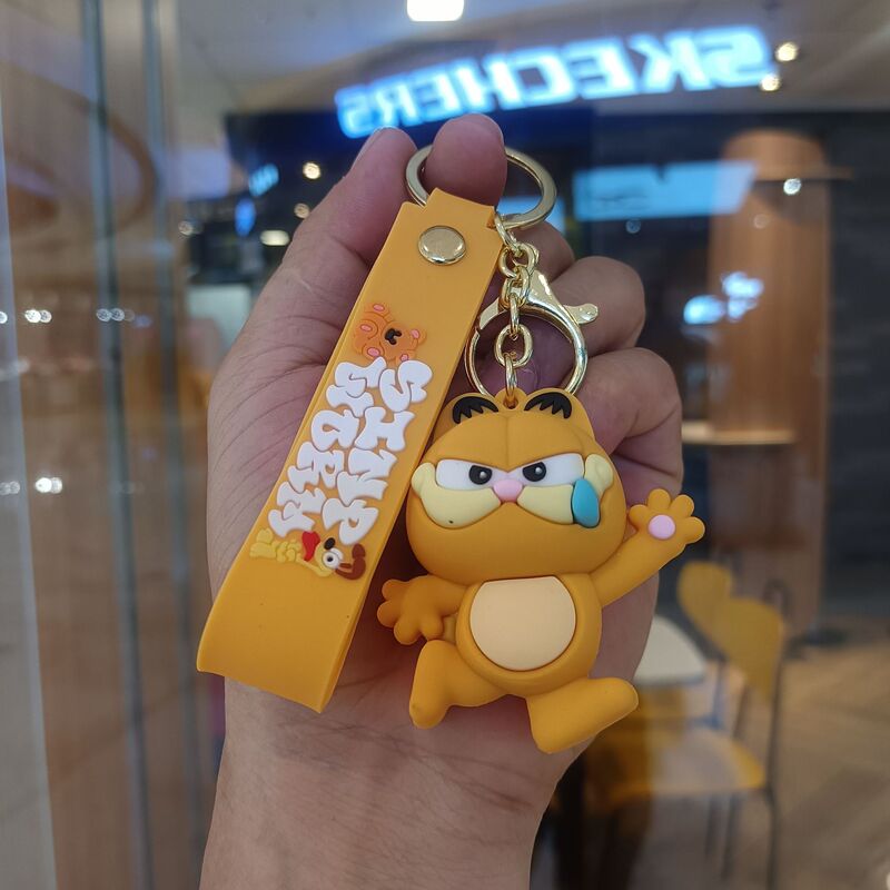 可爱卡通加菲猫钥匙链创意猫咪玩偶公仔挂饰情侣包包钥匙扣小挂件|undefined