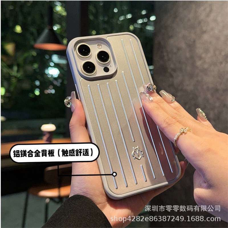 Luggage-Style Aluminum Alloy Full-Coverage Phone Case for iPhone 17, iPhone 16, iPhone 15 and iPhone 14 | Shockproof Protection