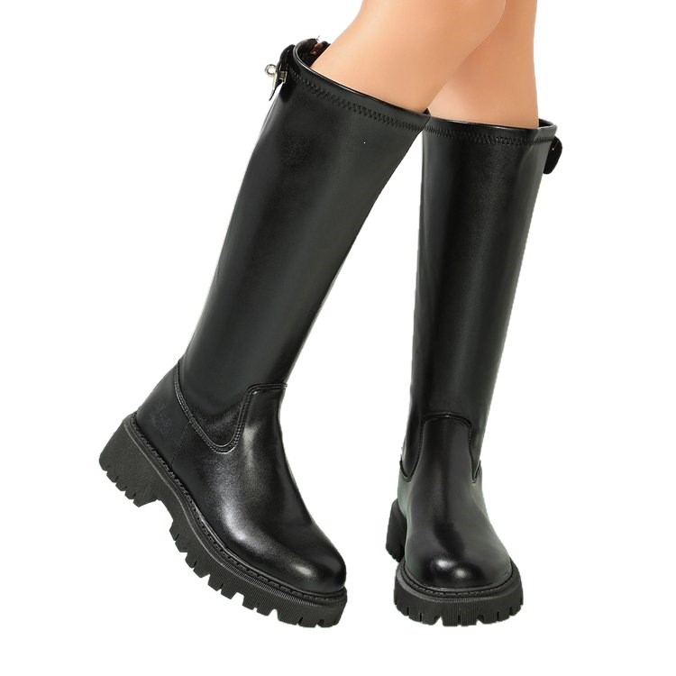 Botas Altas de Caballero para Mujer en Tela de Terciopelo, Térmicas, para Uso Diario