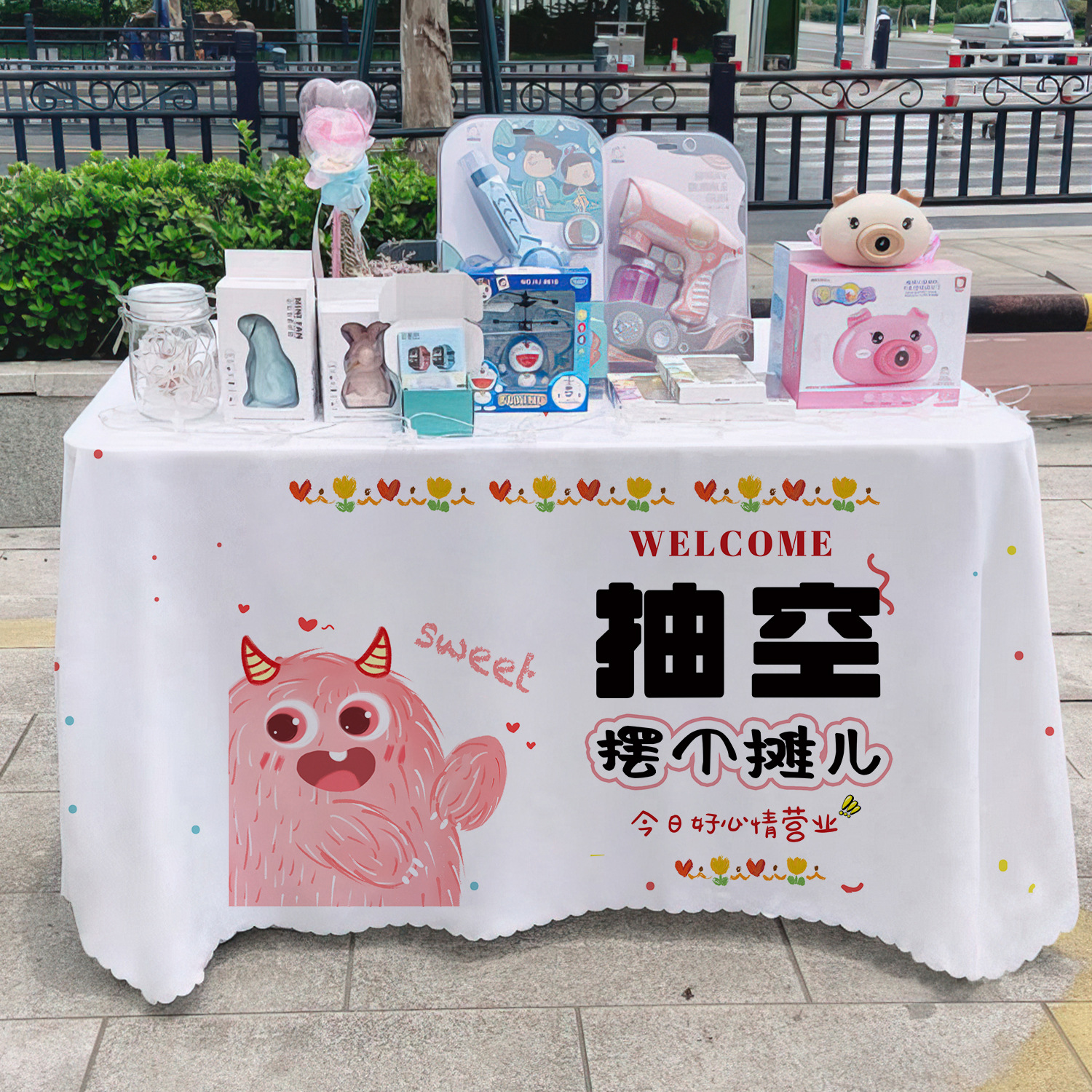 General + 1 estandos de mesa publicitaria