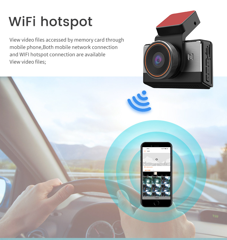 4g Lte Dual-Camera 2K Dash Cam with Wifi and Gps Remote Monitoring, Front and Rear High-Definition Night Vision Dual-Lens Driving Recorder