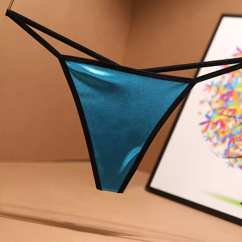 Cross-Border Women's Satin Large U-Shaped Seamless Sexy Thong Panties, Direct Sales from the Manufacturer, Pure Cotton Crotch