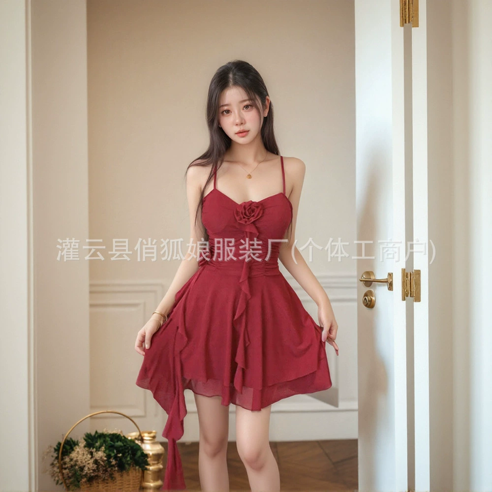 Нежный ветер цветочная лента с листьями лотоса с высокой пулей подтяжка женская летняя талия сексуальная кисточка нишевые юбки