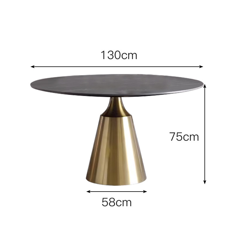 티타늄 골드 + 암판 (데스크탑 직경 130cm)