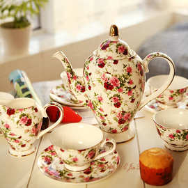 欧式骨瓷咖啡具套装描金下午茶茶具英式咖啡杯茶壶礼品厂家直销