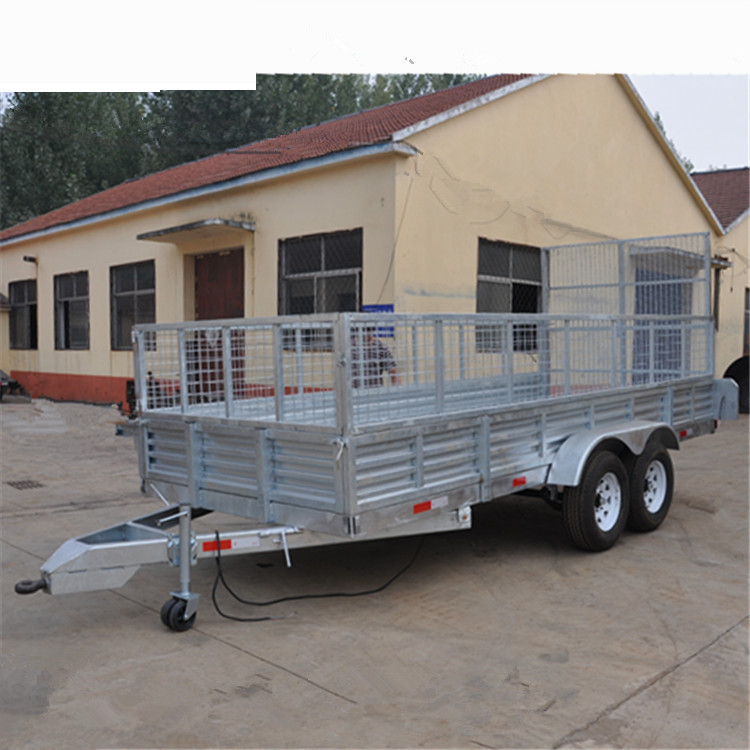 3吨垃圾拖车 平板拖车 履带拖车 汽车拖车 带爬梯双联动拖车