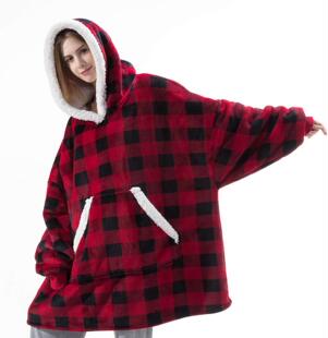 Lazy pullover pajamas warm clothes lambswool TV blanket hug hoodie TV manufacturers winter clothes