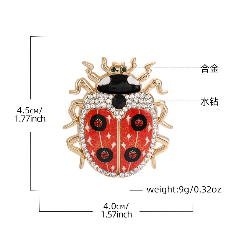 欧美高级感滴油瓢虫胸针女高档个性时尚服装配饰昆虫胸花跨境环保|undefined