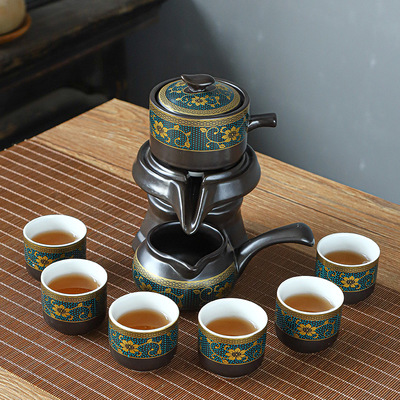 功夫茶具小套装家用客厅石磨懒人自动茶具泡茶茶杯陶瓷茶壶定制|ms