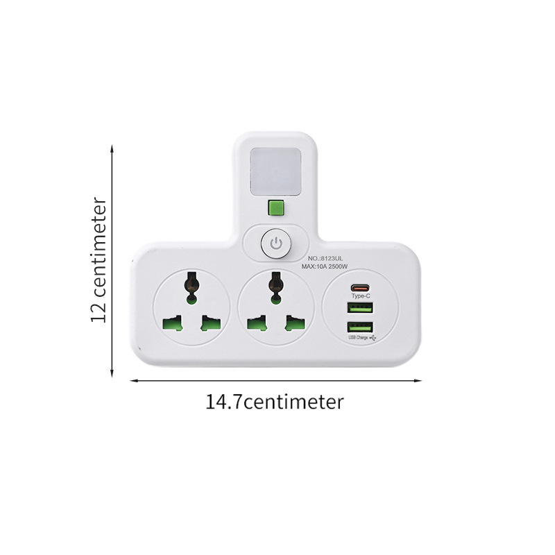 Conector multifuncional con lámpara de noche iluminación de tres posiciones, cuatro posiciones, cinco posiciones, conector de convertidor de puerto USB tipo C
