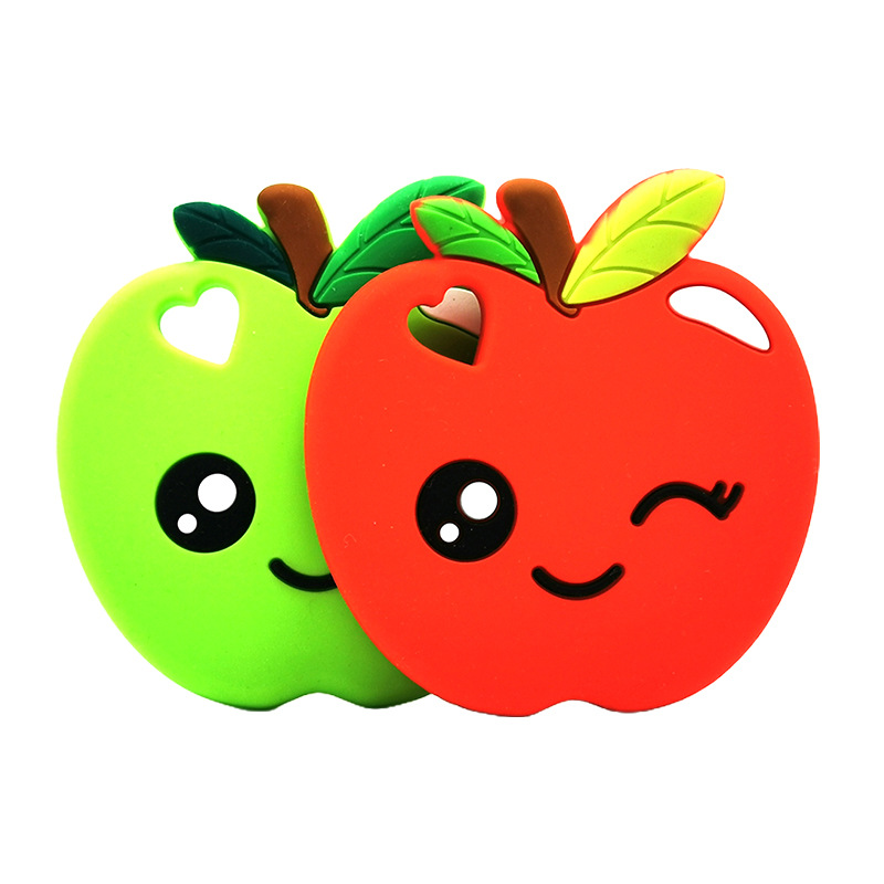 Marine Wizard factory wholesale new pattern Apple shape silica gel baby fruit Dental gum baby Molar Toys