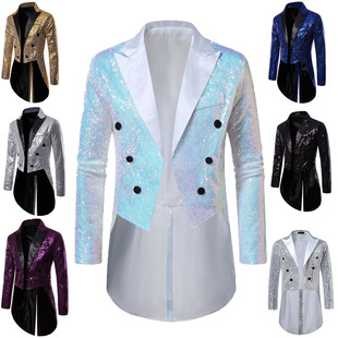 Amazon Cross-Border Foreign Trade Men's Suit Tuxedo Banquet Nightclub Performance Sequin Fashion Design Men's Jacket