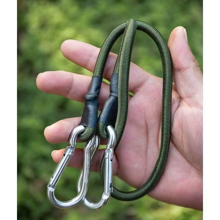 Cuerdas elásticas de botón al aire libre de montaña 8mm cuerdas elásticas gruesas para ataduras de equipaje con cuerda de tienda de campaña cuerdas de ropa de campamento