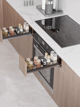 三眼灶边小抽屉日式灶台小抽屉拉篮三眼灶抽屉五金调味篮 三眼灶