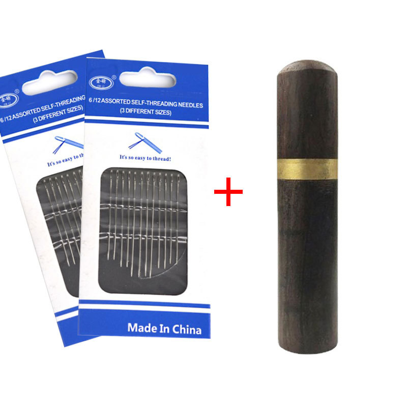 Aguja de coser a mano tubo de almacenamiento de sándalo entrada lateral ciego con aguja de cola dorada herramienta doméstica tubo de almacenamiento de costura caja de costura al por mayor