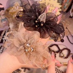 歐根紗高級感大腸發圈頭繩2023年新款皮筋女扎頭髮繩頭花頭飾髮飾