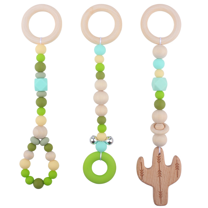 Suministros para bebés animales Beech teether colgante de tres piezas para niños educación temprana sonajero juguete decoración de la habitación del bebé Accesorios