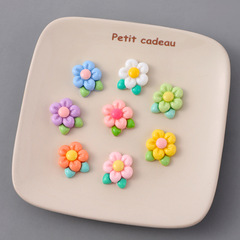 彩色亮面花朵樹脂配件輔料DIY飾品配件奶油膠手工材料包批發