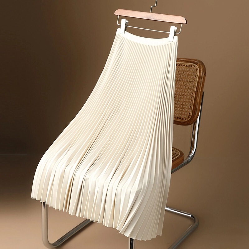 plus size Champagne Gold High Waist Pleated Skirt Women's Summer Draped Organ High-end Spring and Autumn Mid-length 2025 Skirt plus size Champagne Gold High Waist Pleated Skirt Women's Summer Draped Organ High-end Spring and Autumn Mid-length 2025 Skirt