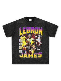 ղ��ղʿղķ˹LeBron Jamesӡ������T����VINTAGEˮϴ���f