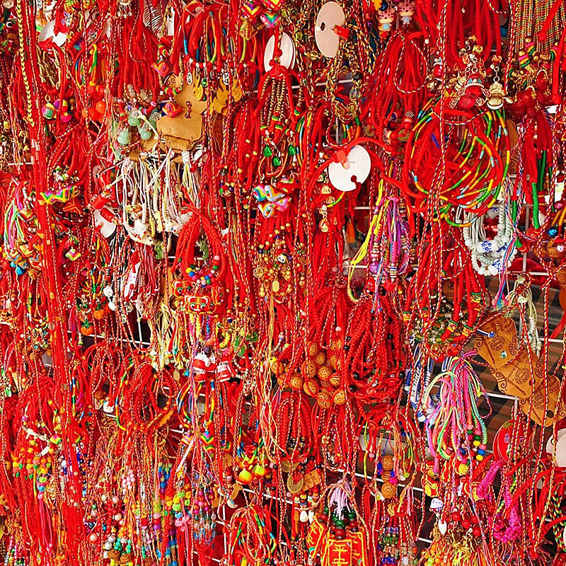 Woven children's red rope bracelet handmade