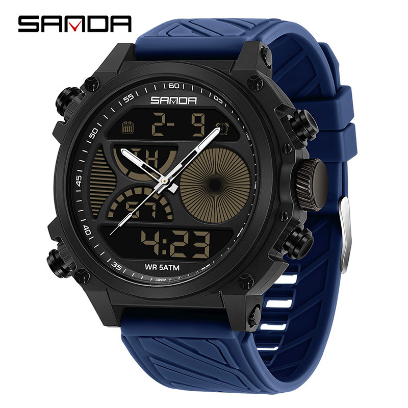 SANDA reloj electrónico nocturna multifuncional al aire libre reloj deportivo despertador impermeable reloj electrónico de fiesta estudiantil