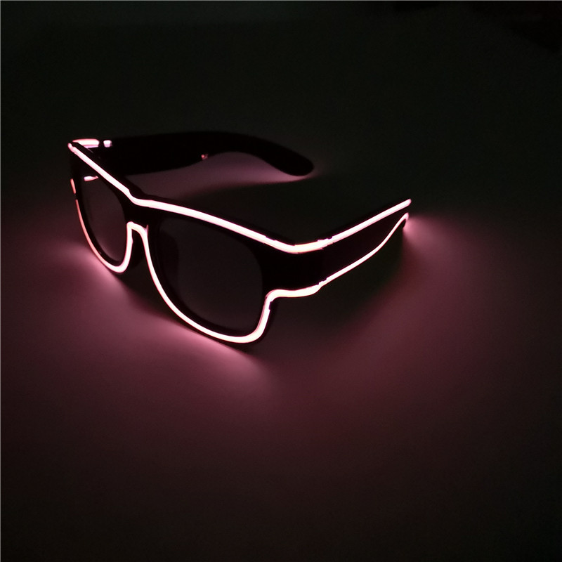 Fabricante suministro de gafas luminosas inalámbricas recargables de luz fría, gafas luminosas transfronterizas de discotecas, bares, fiestas, gafas luminosas LED