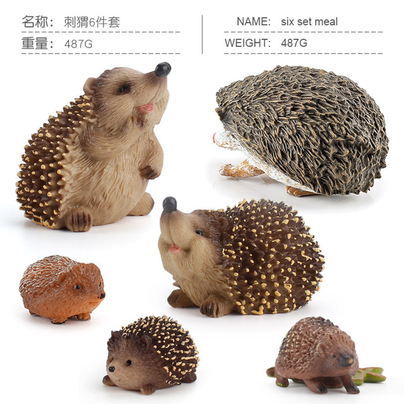 Exportación transfronteriza simulación bosque animal erizo serie modelo selva bebé erizo traje estático decoración juguete