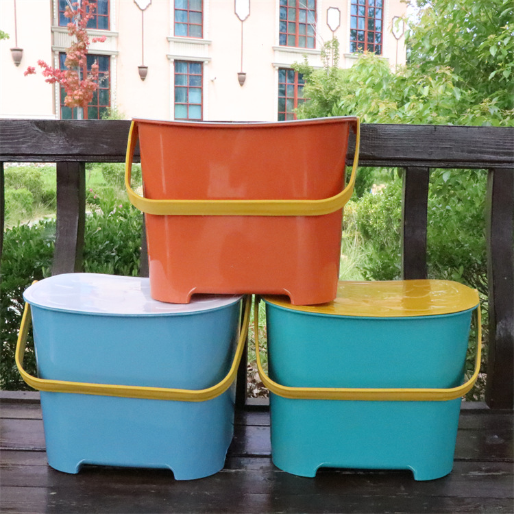 家用塑料大号储物桶 加厚手提嘟嘟凳子收纳储物凳 玩具防尘收纳桶