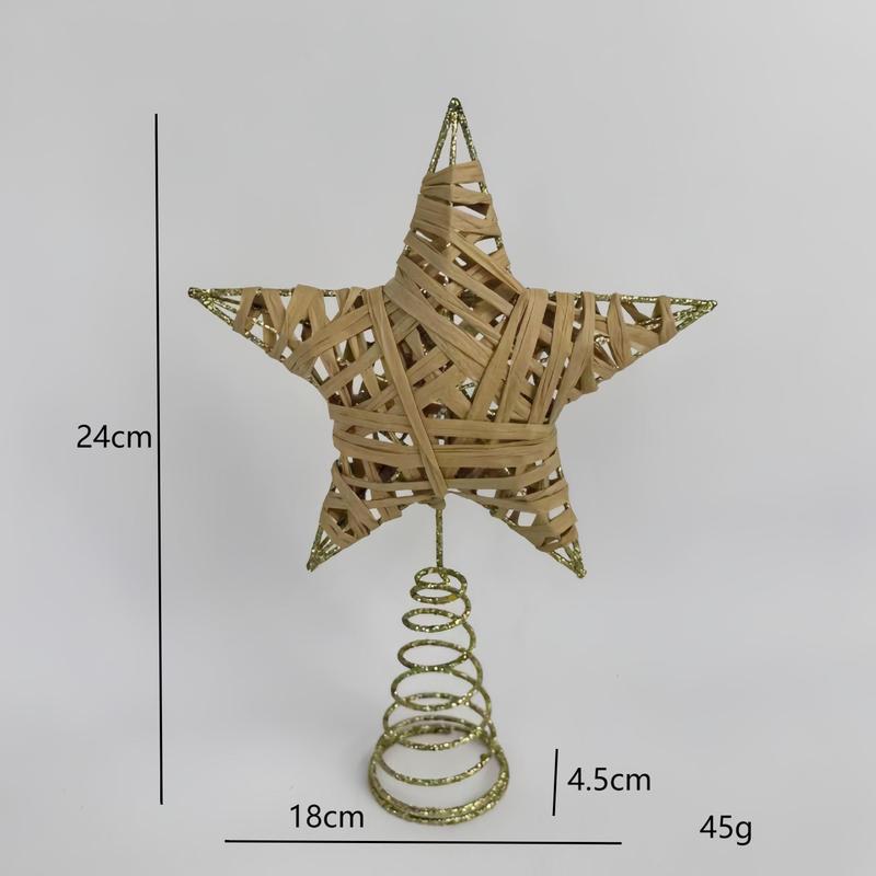 Amazonの新しいクリスマスツリートップデコレーション、五芒星、金色の中空パウダーアイアンクリスマスツリートップスター|undefined