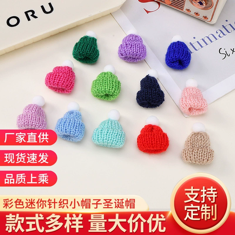 Производители пятно милые креативные цветные мини-вязаные маленькие шляпы рождественские игрушки DIY аксессуары молочный чай красное вино шапка